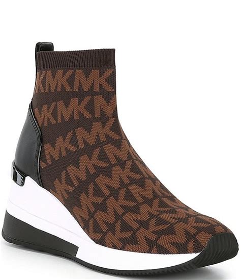 skyler sneaker booties michael kors|Michael Kors stretch knit sneakers.